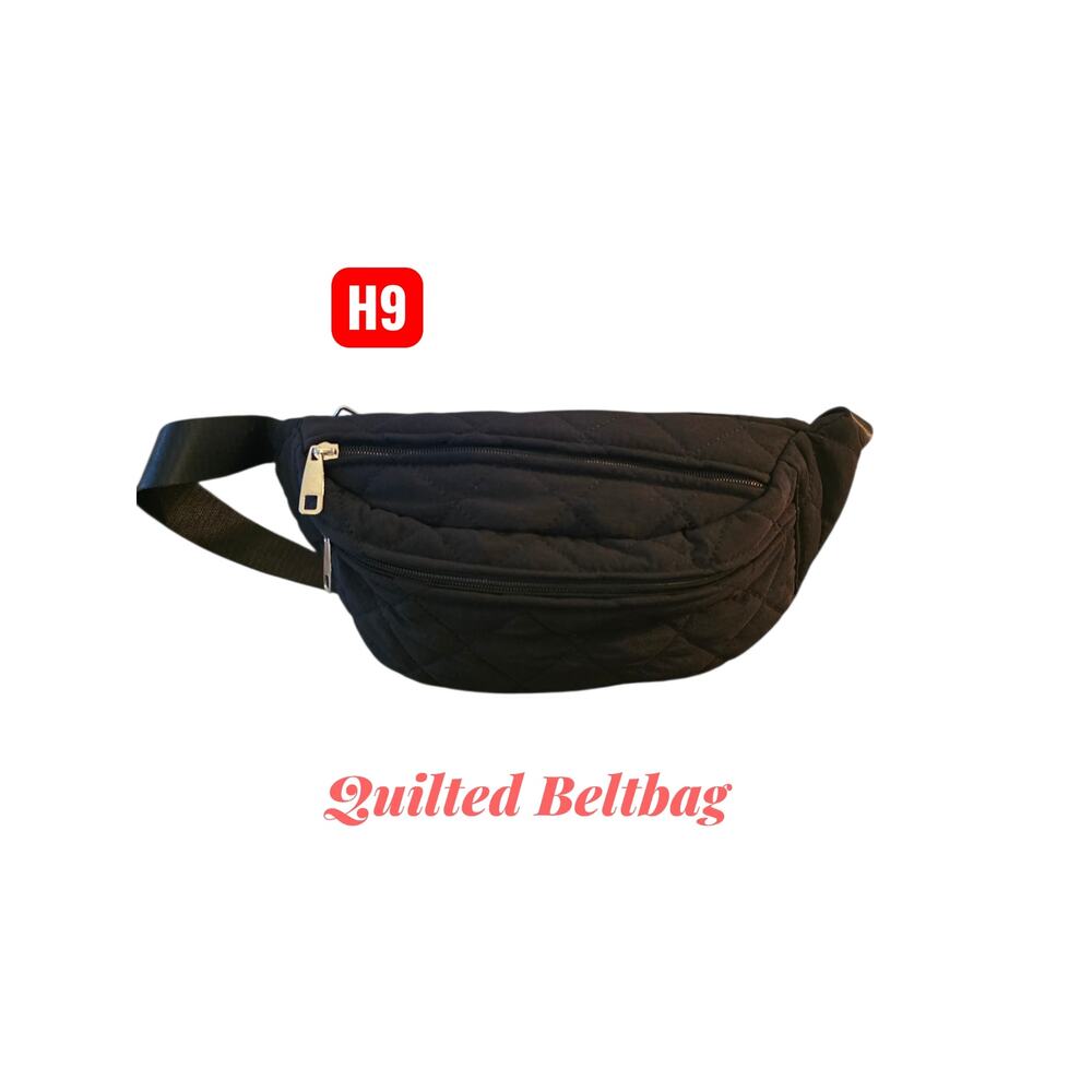 H9   * Quilted Black Beltbag or crossbody